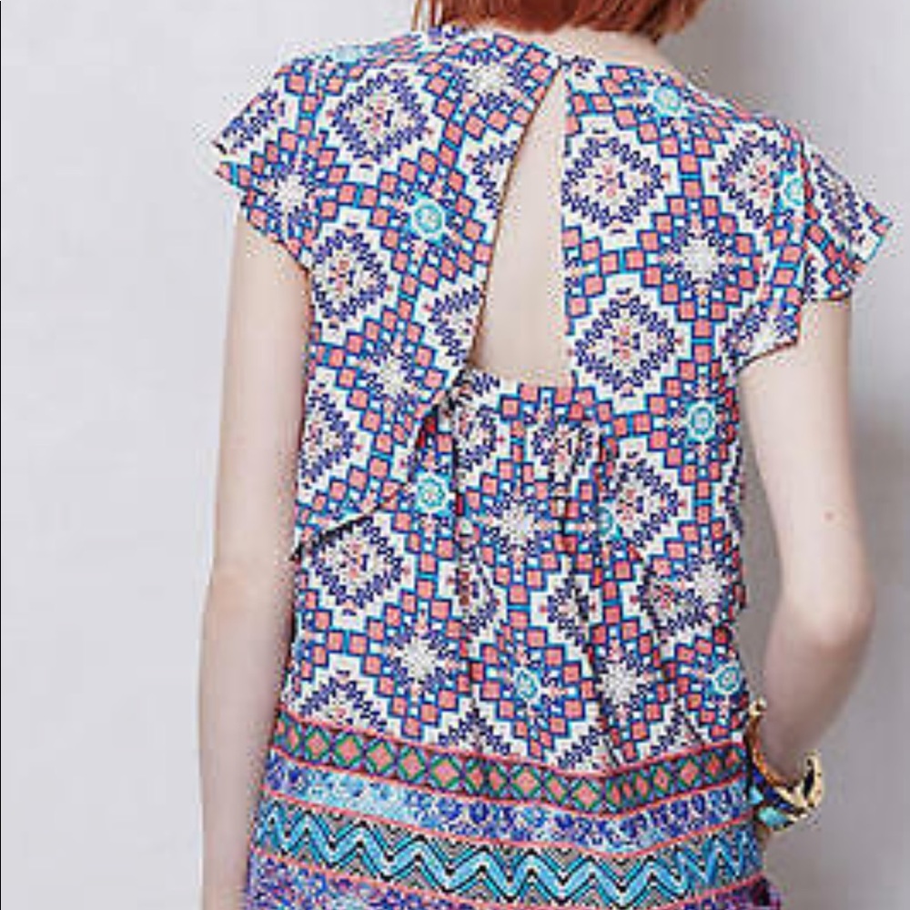 Anthropologie Meadow Rue Aztec Top - Picture 1 of 8